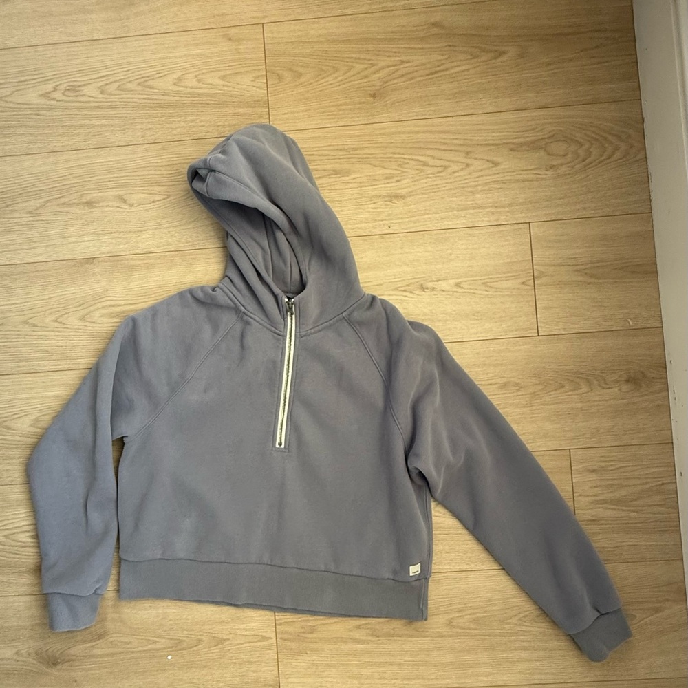 Vuori Restore Half Zip Blue / Gray Hoodie Sweatshirt